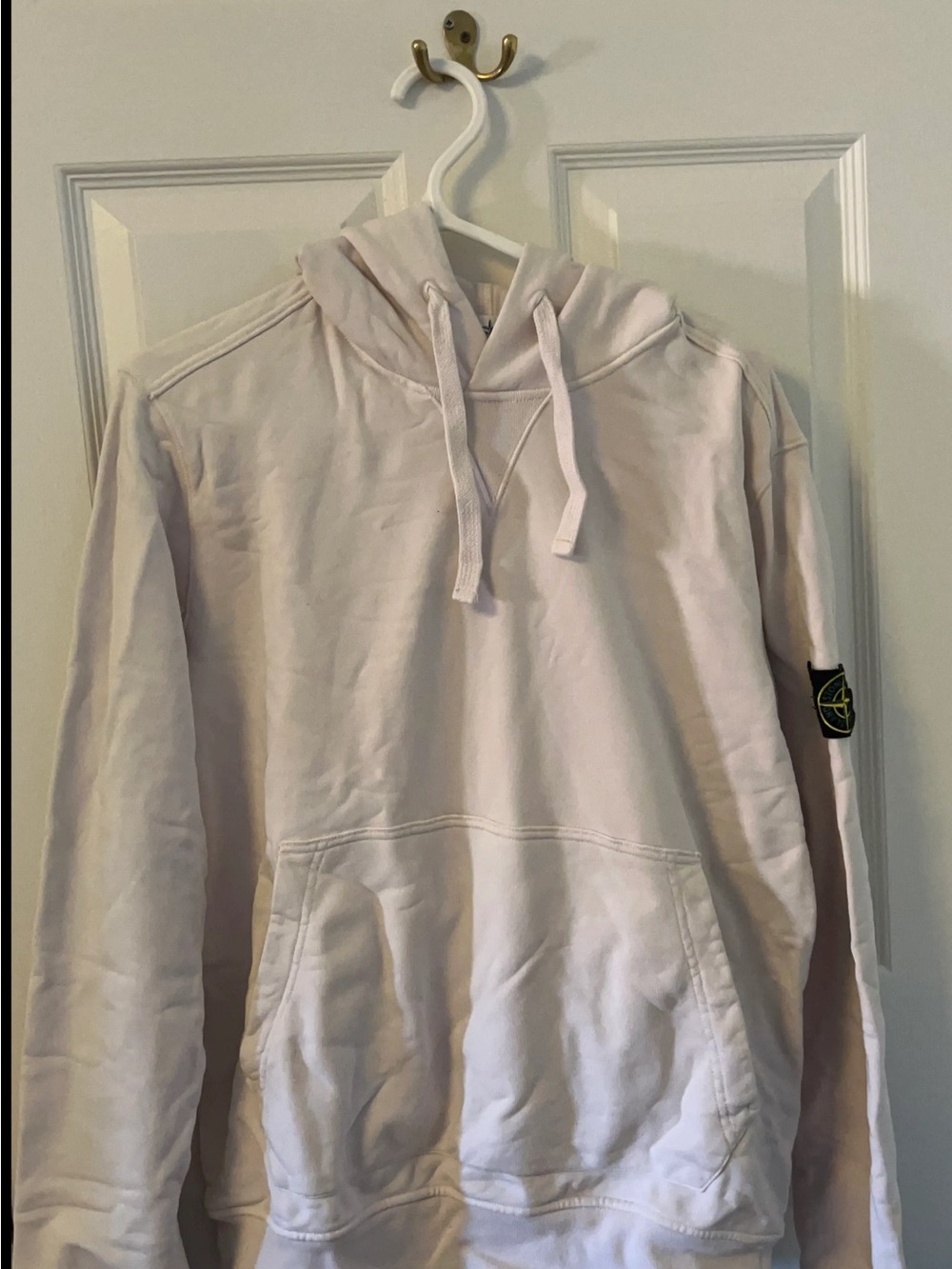 Stone Island Pale Pink Crewneck Hoodie - Men's